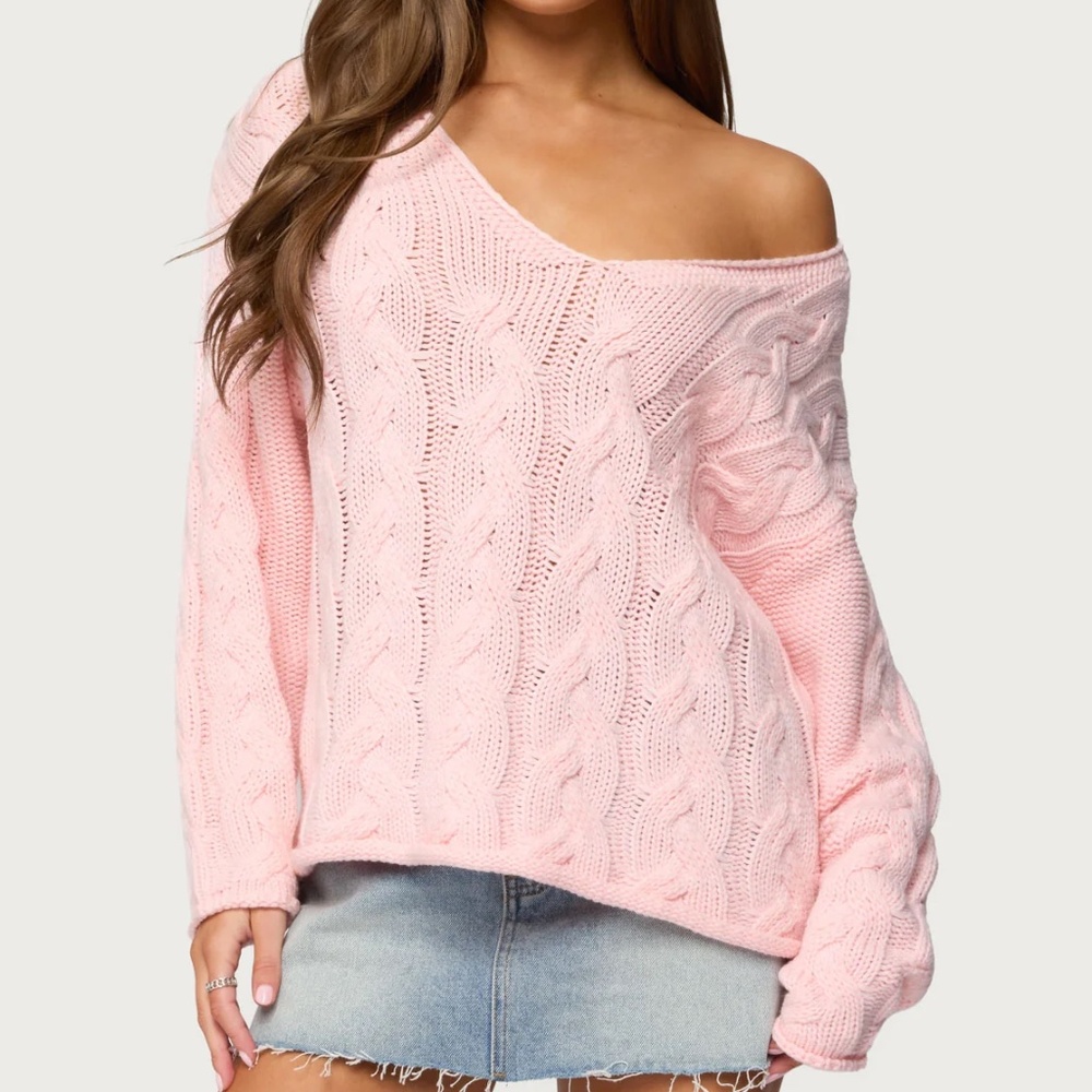 Edikted Inga Oversized Cable Knit Sweater